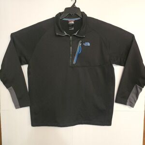 C99  The North Face Mens Black Half Zip Pullover Fleece Jacket Size XXL
